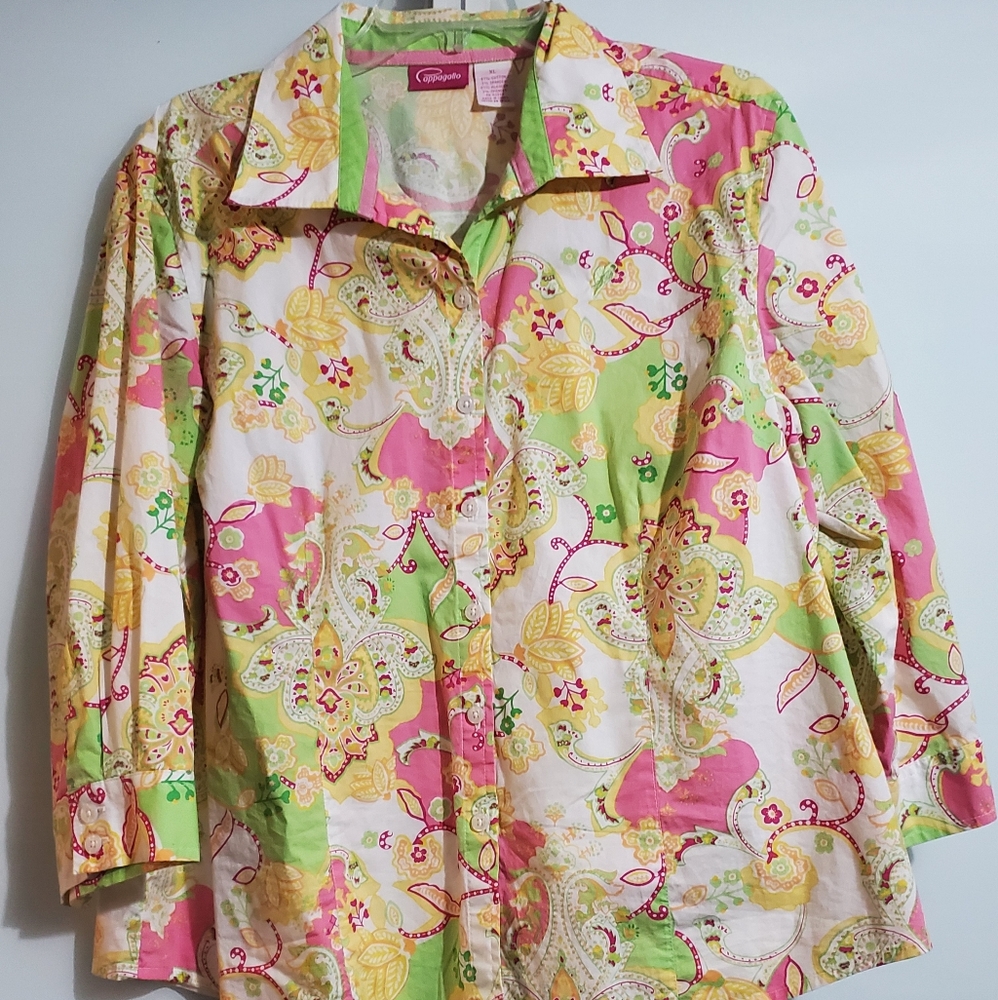 Pappagallo Button Down Sz XL EUC